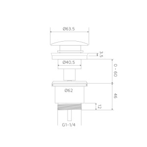 Bonde lavabo clic-clac laiton Noir Mat