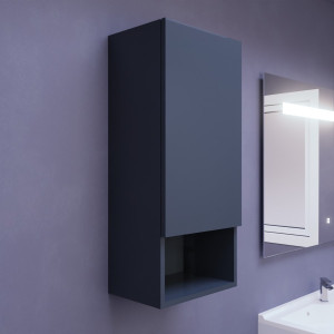 Armoire à suspendre réversible GALAXY - 35x80 cm gris brillant