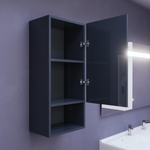 Armoire à suspendre réversible GALAXY - 35x80 cm gris brillant