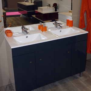 Plan double vasque en céramique CÉRAPLAN - 120 cm