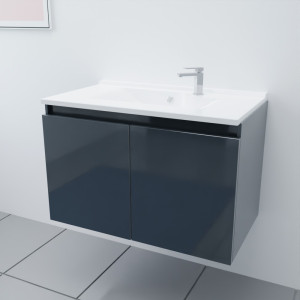 Meuble simple vasque PROLINE 80 cm - Gris brillant