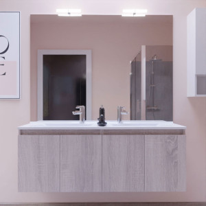 Meuble PROLINE 140 cm avec plan vasque et miroir - Cambrian oak