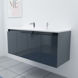 Caisson double vasque PROLINE 120 - Gris brillant