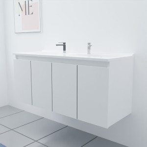 Caisson double vasque PROLINE 120 - Blanc brillant