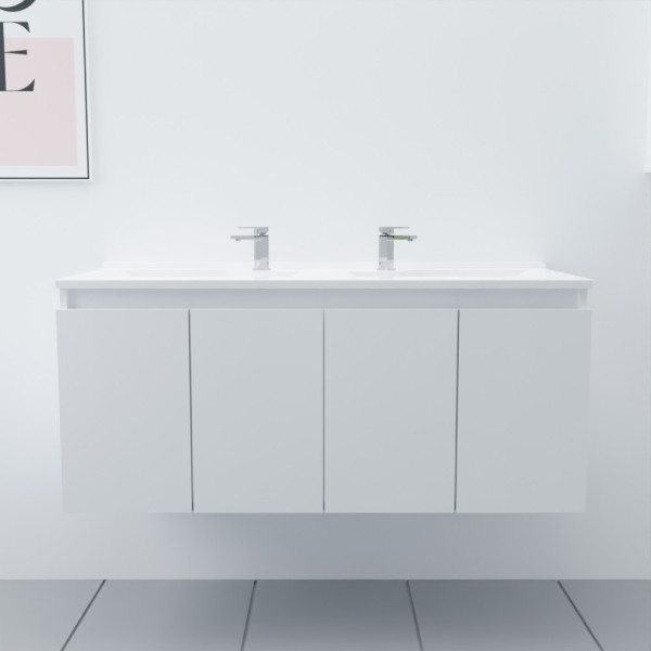 Caisson double vasque PROLINE 120 - Blanc brillant