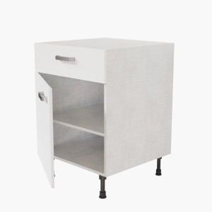 Meuble de cuisine bas - 1 porte + 1 tiroir- 60 cm - Blanc