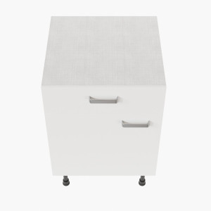 Meuble de cuisine bas - 1 porte + 1 tiroir- 60 cm - Blanc