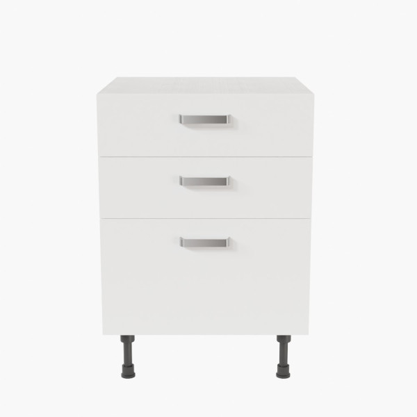 Meuble de cuisine bas - Casserolier- 60 cm - Blanc