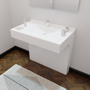 Caisson simple vasque PMR EPURE 90 - Blanc brillant