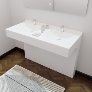 Caisson double vasque EPURE 120 - Blanc brillant