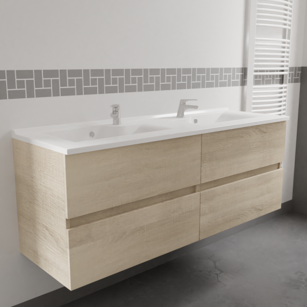 Caisson double vasque ROSALY 140 - Cambrian oak