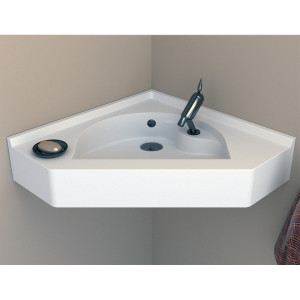 Vasque d'angle suspendu RESIANGLE- 50x50cm 
