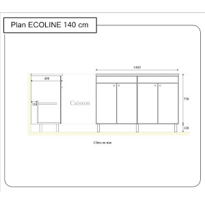Caisson double vasque ECOLINE 140