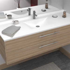 Plan simple vasque en résine de synthèse RÉSIPLAN - 120 cm