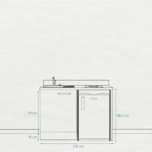 Kitchenette K08 - 120 cm avec emplacement frigo top
