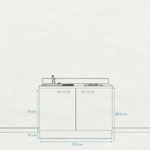 Kitchenette K09 - 120 cm avec rangements