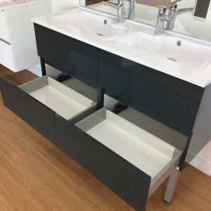 Caisson double vasque ROSALY 120 - Gris brillant