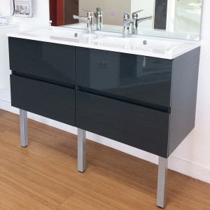 Caisson double vasque ROSALY 120 - Gris brillant