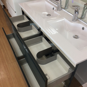 Caisson double vasque ROSALY 140 - Gris brillant