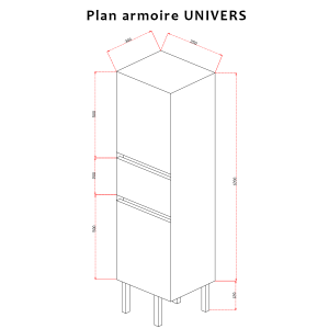 Armoire de salle de bain UNIVERS - blanc brillant