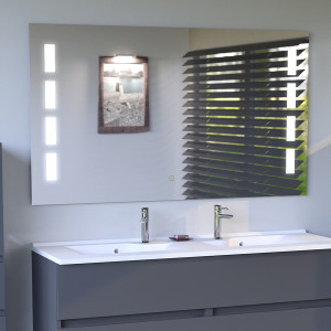 Miroir anti-buée MOSAIC 120x80 cm - éclairage intégré à LED et interrupteur sensitif