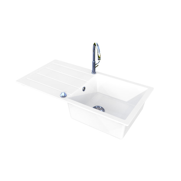 Évier EVISTONE avec 1 bac + égouttoir 99cm - Snova