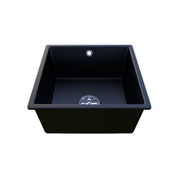 Cuve EVISTONE à encastrer ou à fixer par dessous 44x44 cm - Nero