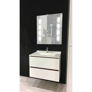 Meuble ARLEQUIN 70x55 cm avec plan vasque et miroir MOSAIC - Coloris au choix