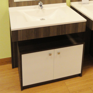 Caisson roulant ALTEA - 90 cm décor vienna et portes blanches