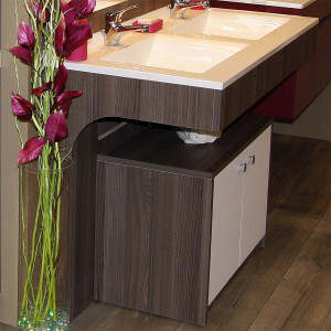 Caisson roulant ALTEA - 90 cm décor vienna et portes blanches