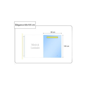 Miroir ELEGANCE 60x105 cm - rétro-éclairant à LED et interrupteur sensitif