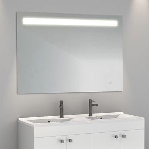 Miroir ELEGANCE rétro-éclairant à LED et interrupteur sensitif - 120x80 cm