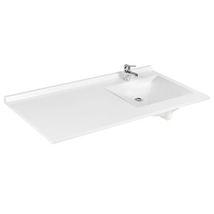 Plan vasque RÉSIPLAN - 141 cm avec vasque déportée à droite