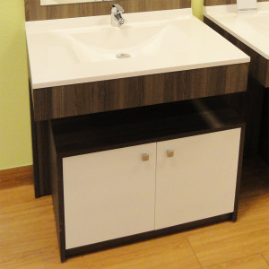 Caisson roulant ALTEA - 80 cm décor vienna et portes blanches