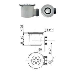 Bonde de douche standard WIRQUIN - Ø 90mm