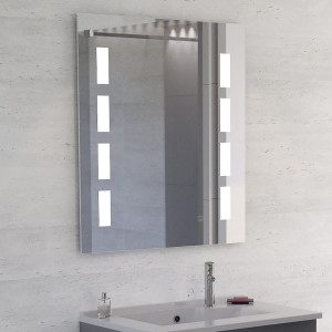 Miroir anti-buée MOSAIC 70x80 cm - éclairage intégré à LED et interrupteur sensitif