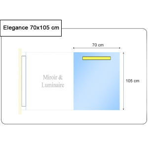 Miroir ELEGANCE 70x105 cm - rétro-éclairant à LED et interrupteur sensitif