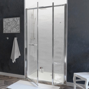 Porte de douche OCEANE 120 PMR Gauche - pivotante double