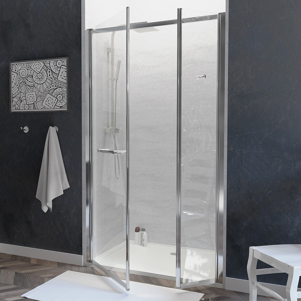 Porte de douche OCEANE 120 PMR Gauche - pivotante double