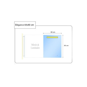 Miroir ELEGANCE 60x80 cm - éclairage intégré à LED et interrupteur sensitif
