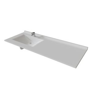 Plan vasque RÉSIPLAN - 151 cm avec vasque déportée à gauche