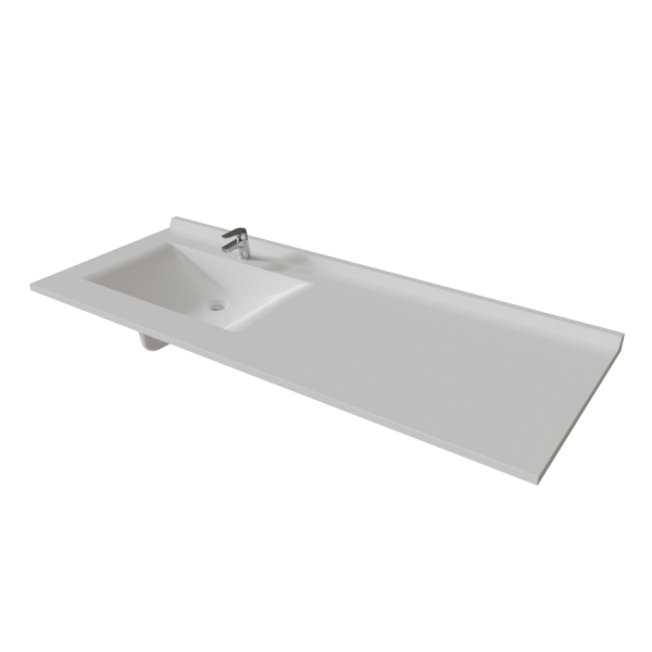 Plan vasque RÉSIPLAN - 151 cm avec vasque déportée à gauche