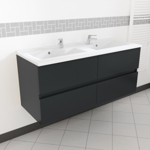 Caisson double vasque ROSALY 120 - Gris brillant