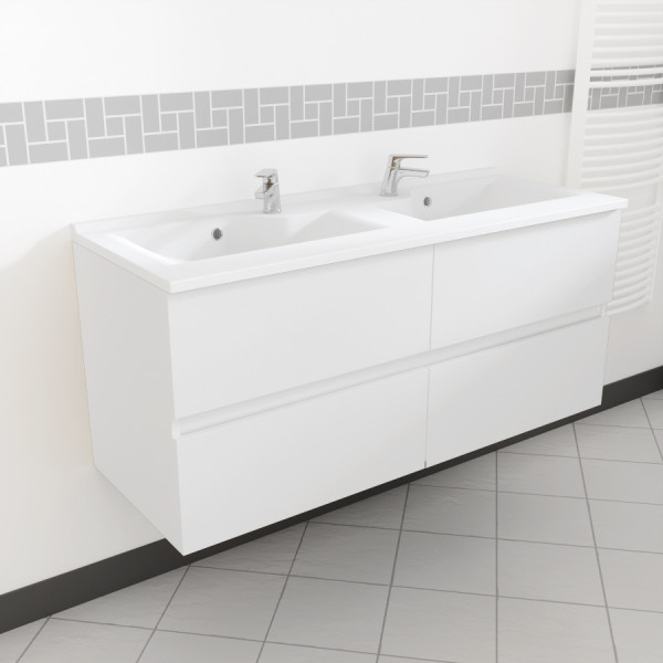 Caisson double vasque ROSALY 120 - Blanc brillant