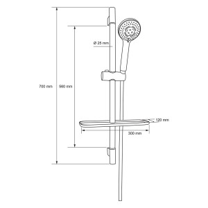 Barre de douche avec douchette MIA