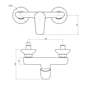 Mitigeur douche COSY, NF, cartouche céramique