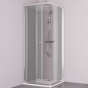 Porte de douche d'angle avec 2 coulissants NERINA - 80x80 cm