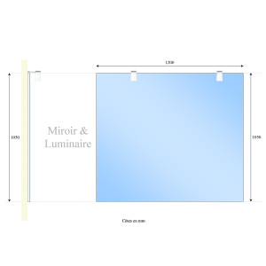 Miroir MIRCOLINE avec appliques lumineuses -  120x105cm