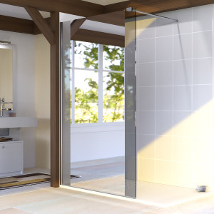 Paroi de douche fixe miroir BAYA verre 8 mm - 120x200 cm