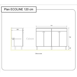 Caisson double vasque ECOLINE 120